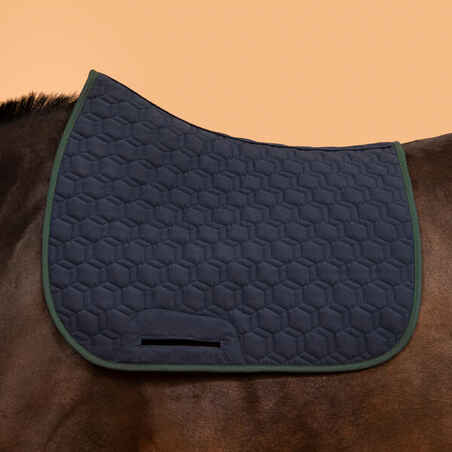 Mantilla Silla Equitación Caballo/Poni 500 Azul Marino Verde Reversible