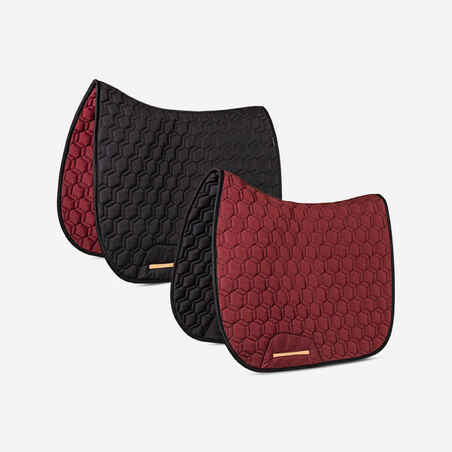 Reversible Horse and Pony Saddle Cloth 500 - Black/Burgundy