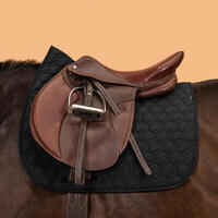 Reversible Horse Riding Saddle Cloth for Horse and Pony 500 - Black/Burgundy
