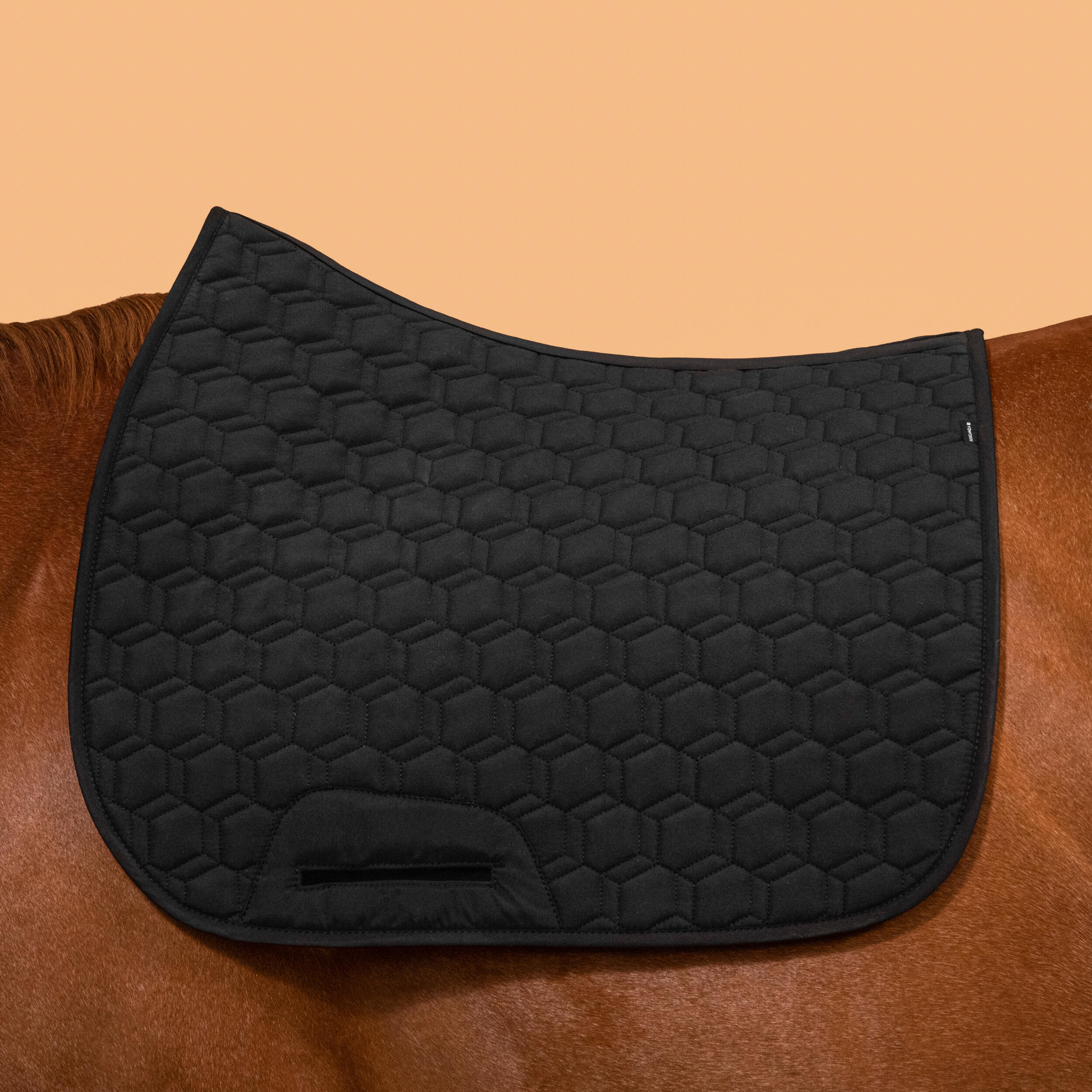 Tapis de selle d’équitation réversible pour cheval et poney – 500 noir/rouge - FOUGANZA