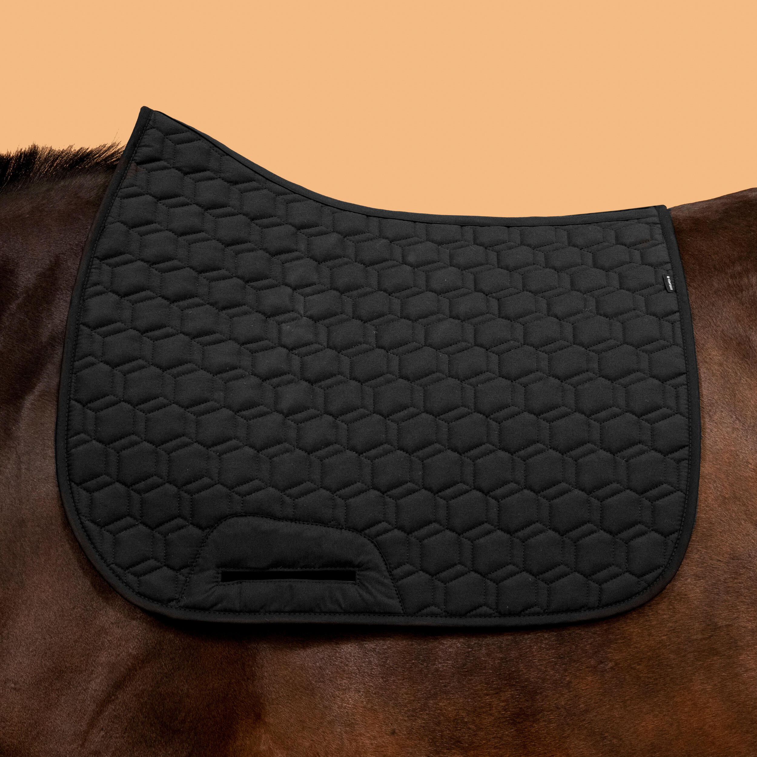 Tapis de selle d’équitation réversible pour cheval et poney – 500 noir/rouge - FOUGANZA