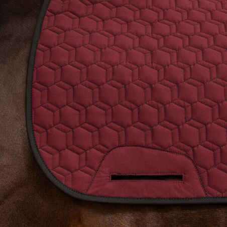 Reversible Horse Riding Saddle Cloth for Horse and Pony 500 - Black/Burgundy