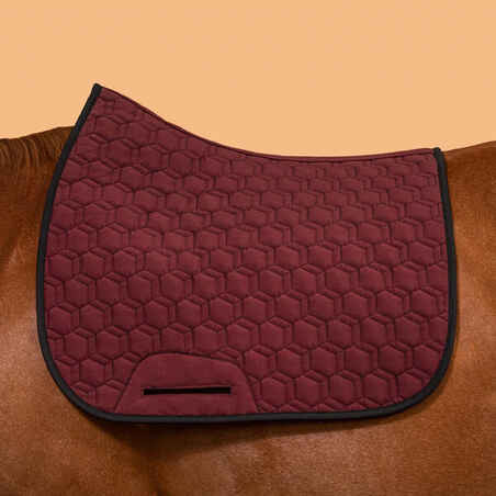 Reversible Horse Riding Saddle Cloth for Horse and Pony 500 - Black/Burgundy