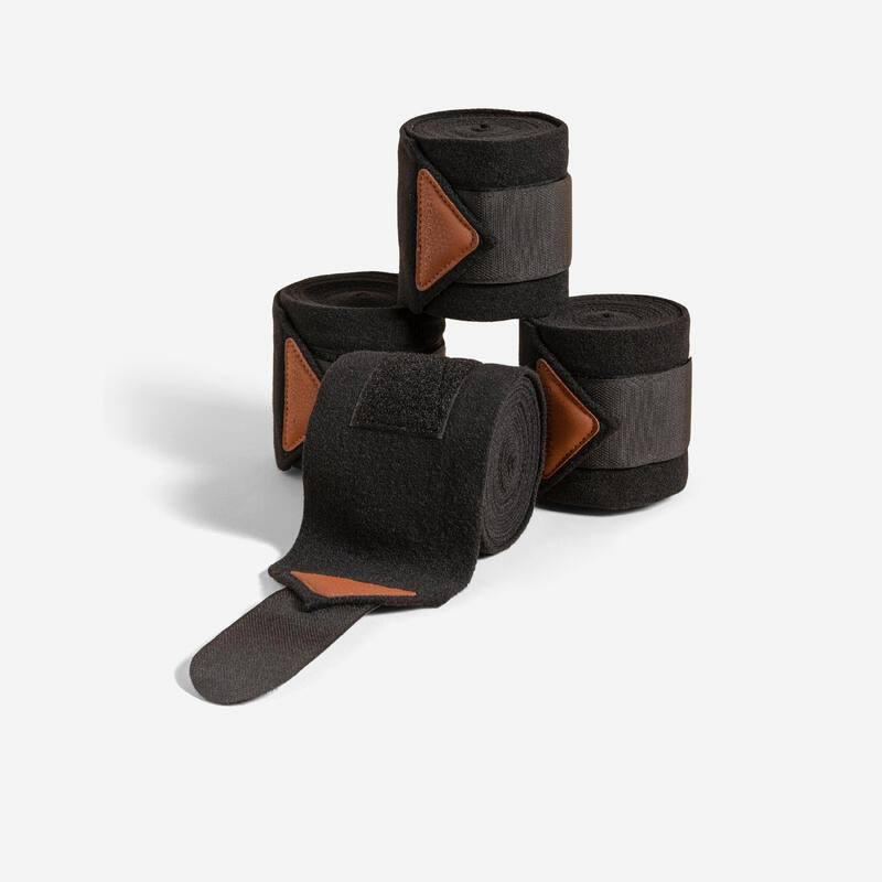 4x Benzi Protecţie Polo echitație Negru cal/ponei    