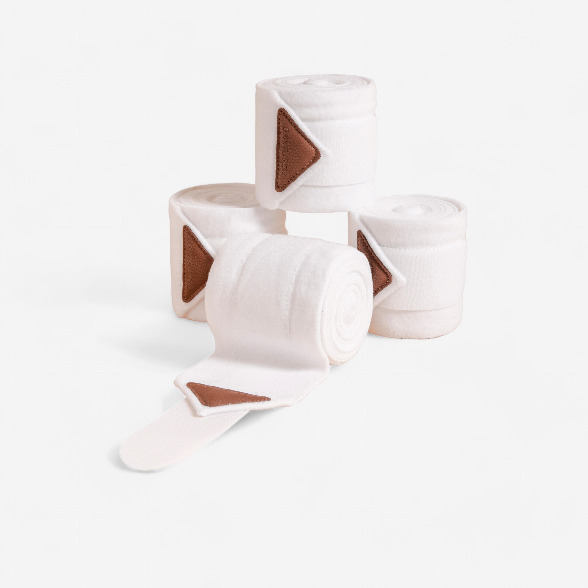 Bandes de polo équitation cheval et poney - blanches x4 - Equitation - Fouganza- Clubs - Entreprises - Collectivités - Associations