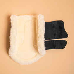 Horse Riding Synthetic Sheepskin Brushing Boots For Horse 500 Twin-Pack - Black