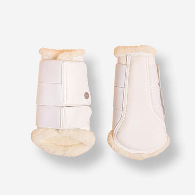 Paratendini dressage cavallo 500 chiusi agnellino sintetico bianchi x2