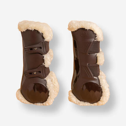 Guêtres équitation ouvertes mouton synthétique - 580 noires x2