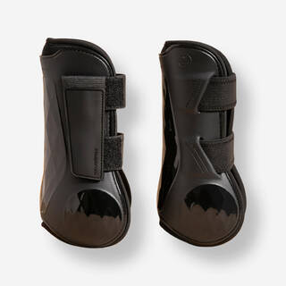 Horse Tendon Boots Twin Pack Front Black