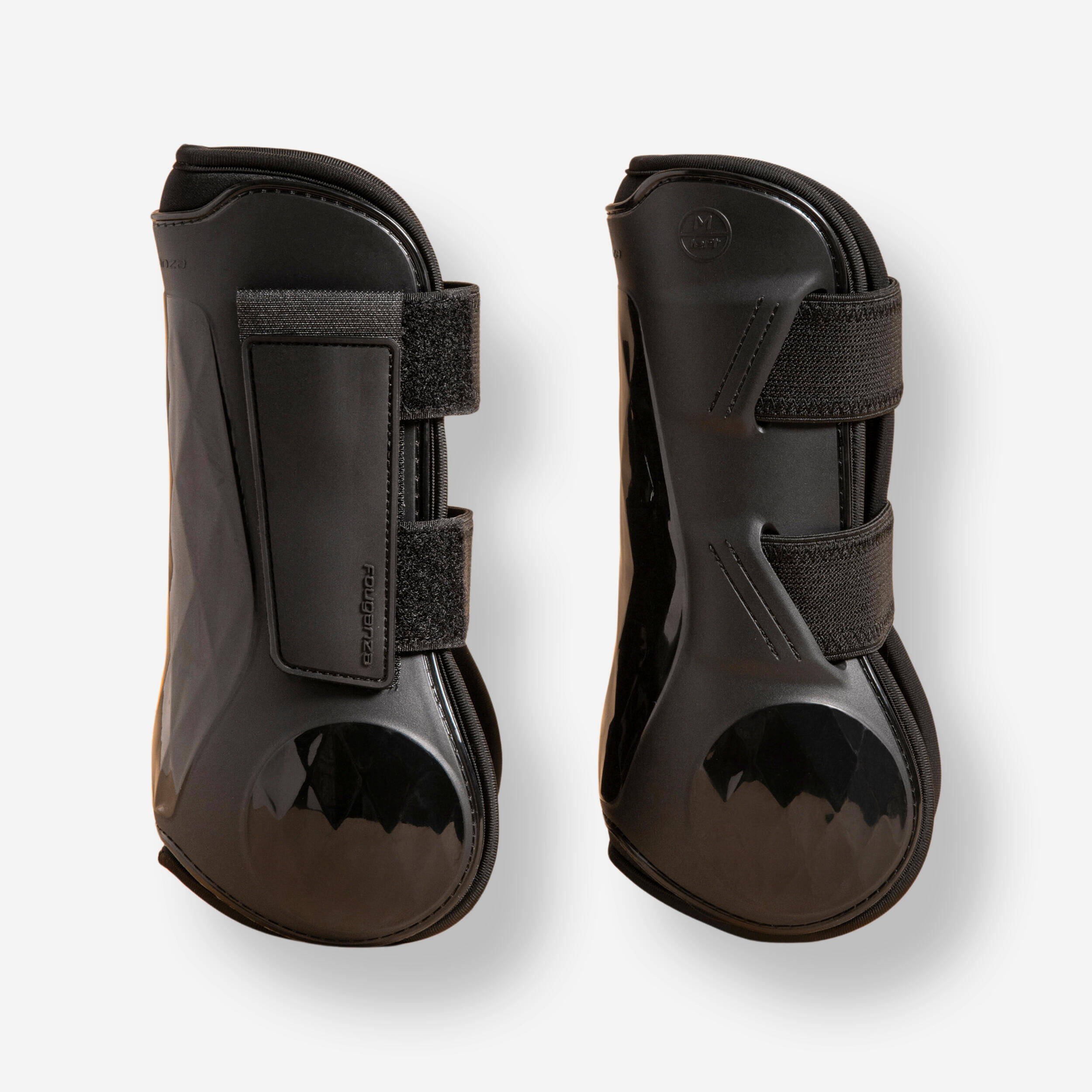 Horse Tendon Boots Twin Pack Front Black -  1