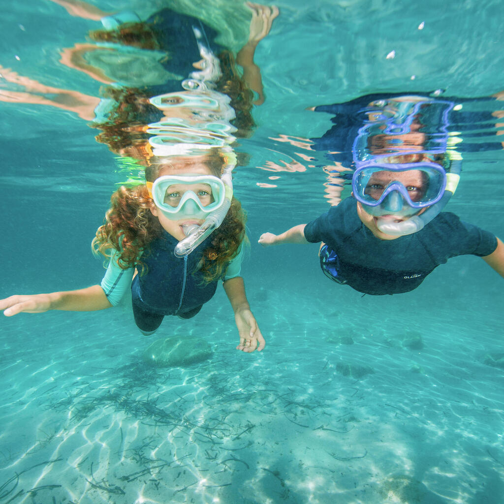 Kids diving snorkel with valve 100 transparent