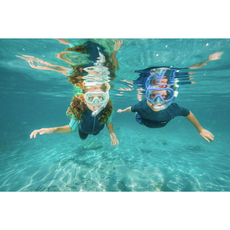 Tubo de Snorkeling com válvula 100 Criança - Transparente
