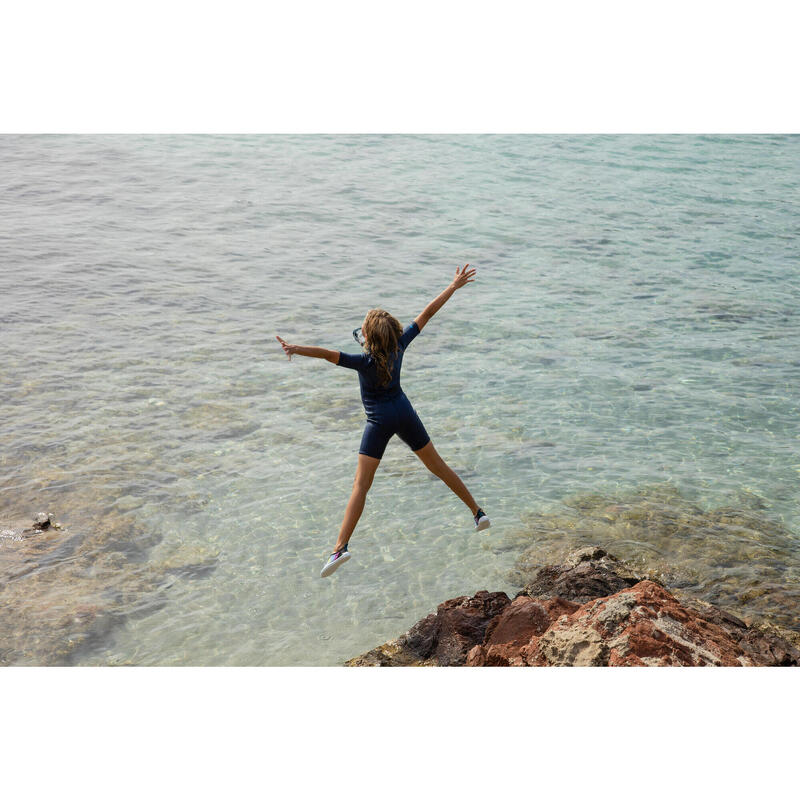 Mască snorkeling 100 Gri perlă Copii