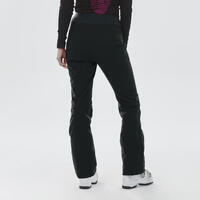 Crne ženske pantalone za skijanje 500