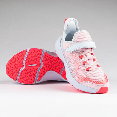 Sepatu Lari Anak-Anak AT Flex Run Rip-tab - pink dan abu-abu