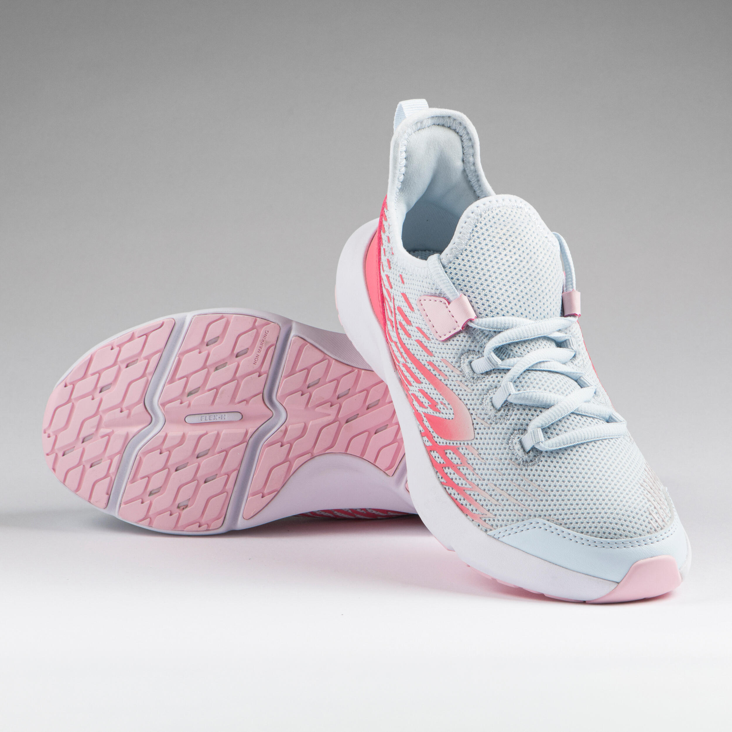 Buy AT Flex Run Children s Running Shoes With Laces Grey And Pink Online Decathlon