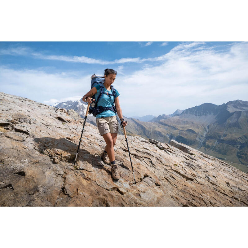 Botas montaña y trekking de piel impermeables suela Vibram Mujer Forclaz MT500