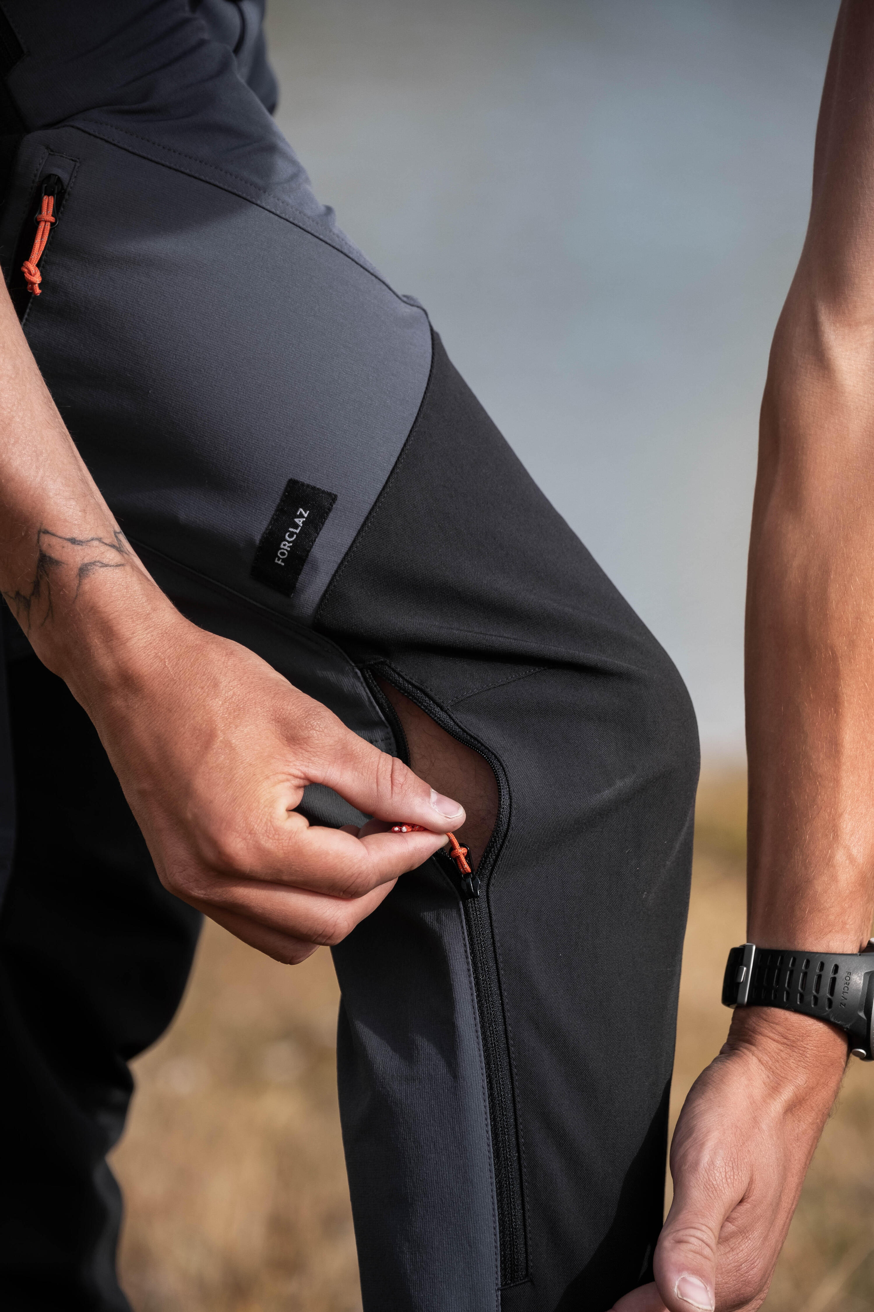 Trekkinghose Herren wasserabweisend winddicht - MT900 grau  8/15