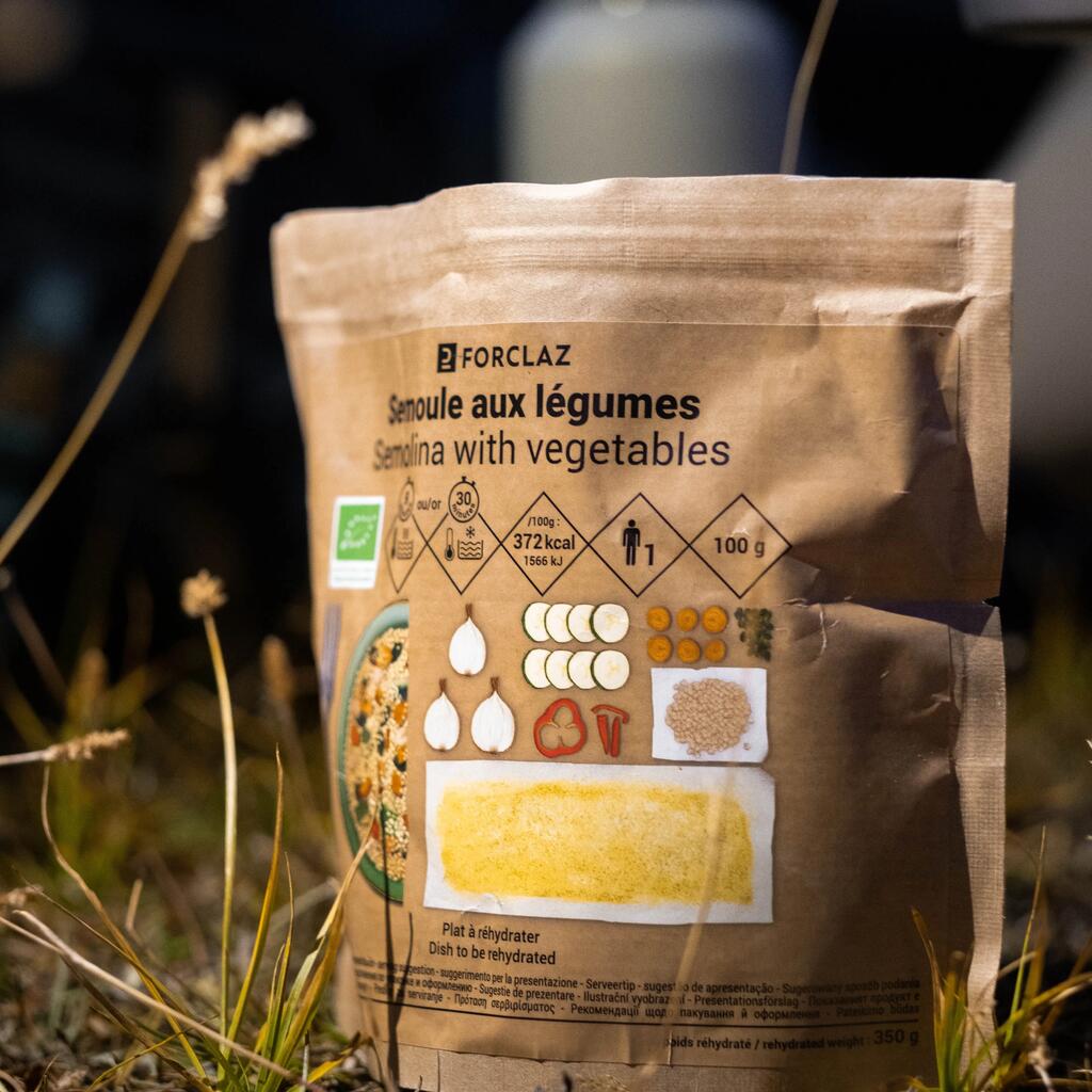 Organic dehydrated vegetarian meal - Semolina with vegetables -  100 g