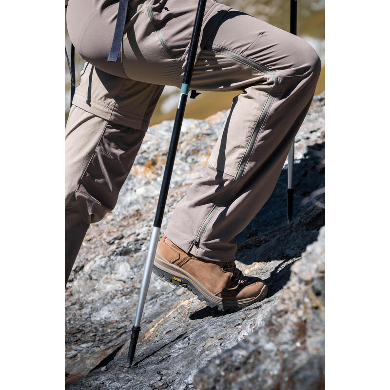 Trekkingschuhe Damen Leder hoch wasserdicht Vibram Bergwandern ‒ MT500 Leather 