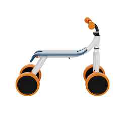 Ποδήλατο 2-σε-1, μετατρέψιμο σε ποδήλατο ισορροπίας - Λευκό/Πορτοκαλί