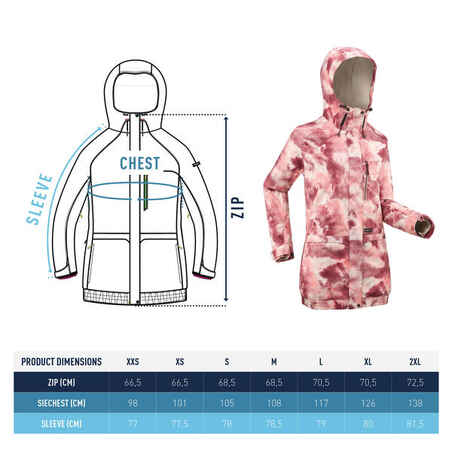 WOMEN'S SNB 100 SNOWBOARD JACKET - PINK GRAPH