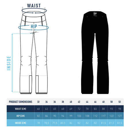 Women’s Warm and Fitted Ski Trousers 500 - Black