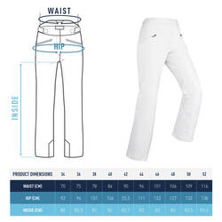 WOMEN’S WARM SKI TROUSERS 180 - WHITE