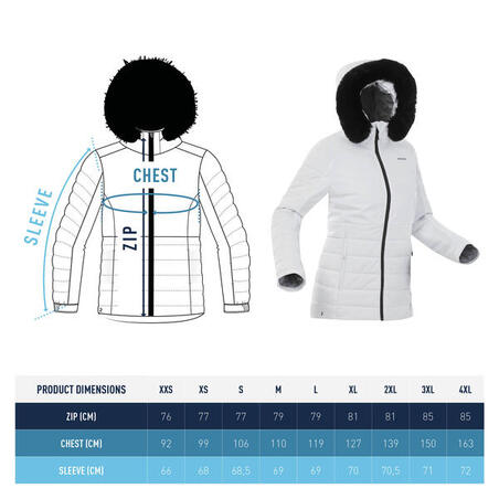 Куртка жіноча 100 для лижного спорту біла
