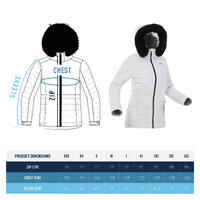 Women's Mid-Length Warm Ski Jacket 100 - White