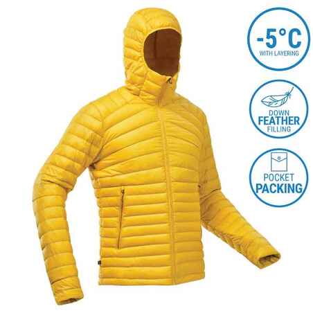 Men's Mountain Trekking Hooded Down Jacket - MT100 -5 °C