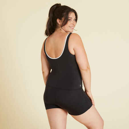 Women's 1-piece Heva swimsuit shorty zip black