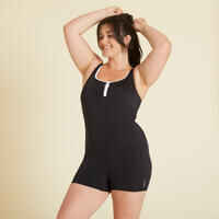 Women's 1-piece Heva swimsuit shorty zip black