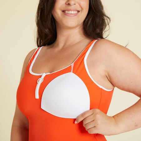Moteriškas vientisas maudymosi kostiumėlis „Heva Joy Zip“, raudonas