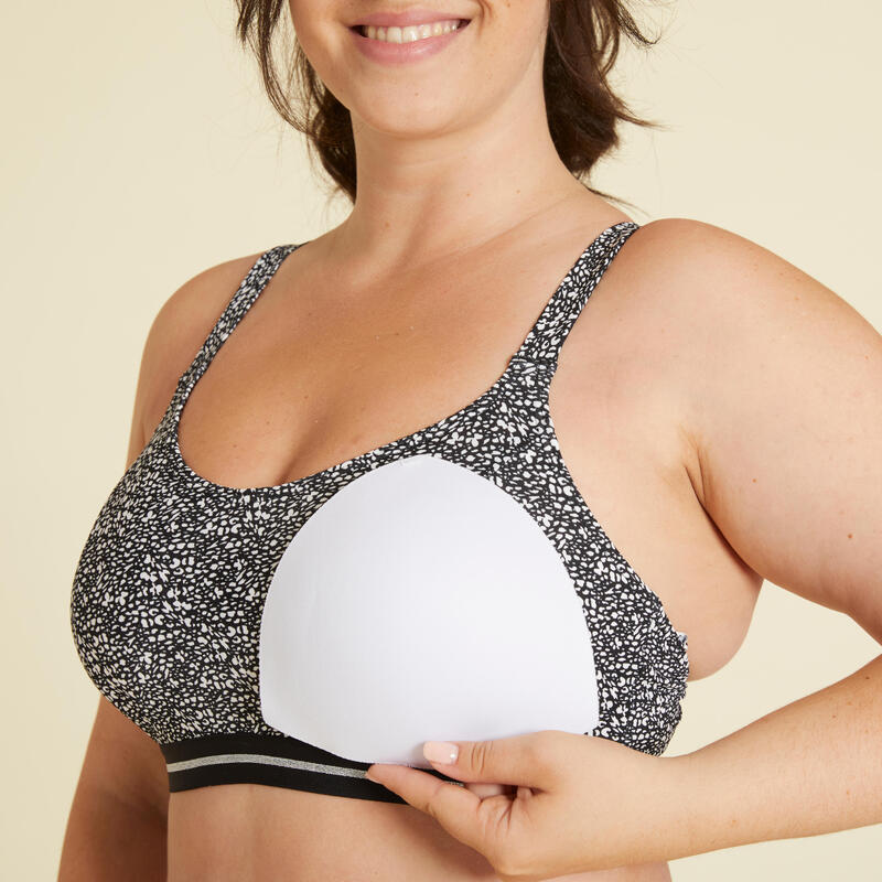 Sportbikini Oberteil Damen - Vega Leo schwarz 