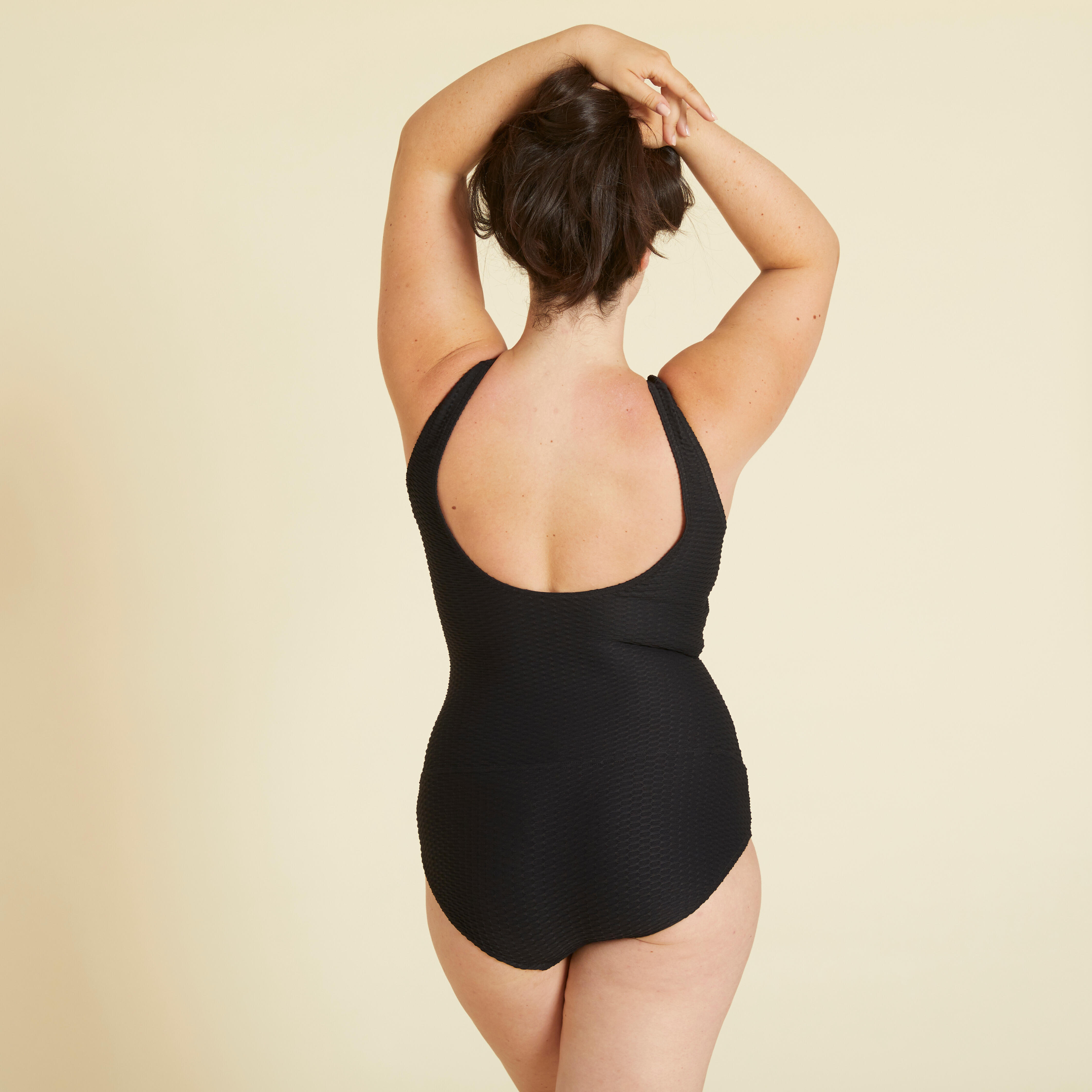 Maillot de Bain Femme 1 Piece Gaufre Kaipearl New Noir NABAIJI Decathlon