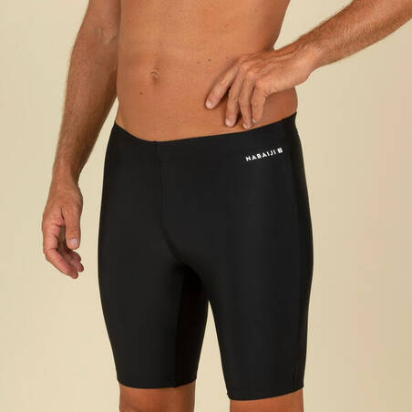 Men's swimming jammer swimsuit 100 basic - black