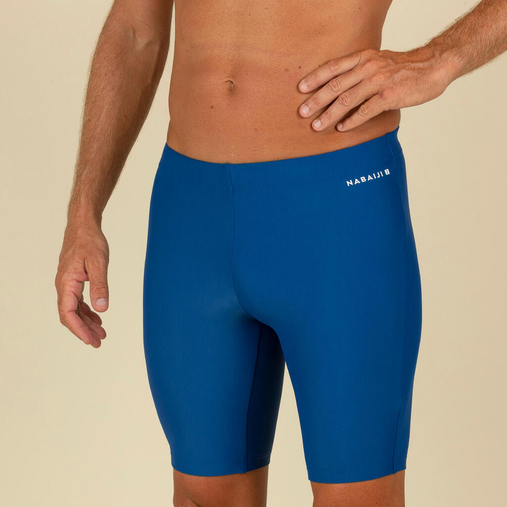 Pantaloneta de baño larga de natación tipo licra para Hombre Nabaiji  - Azul