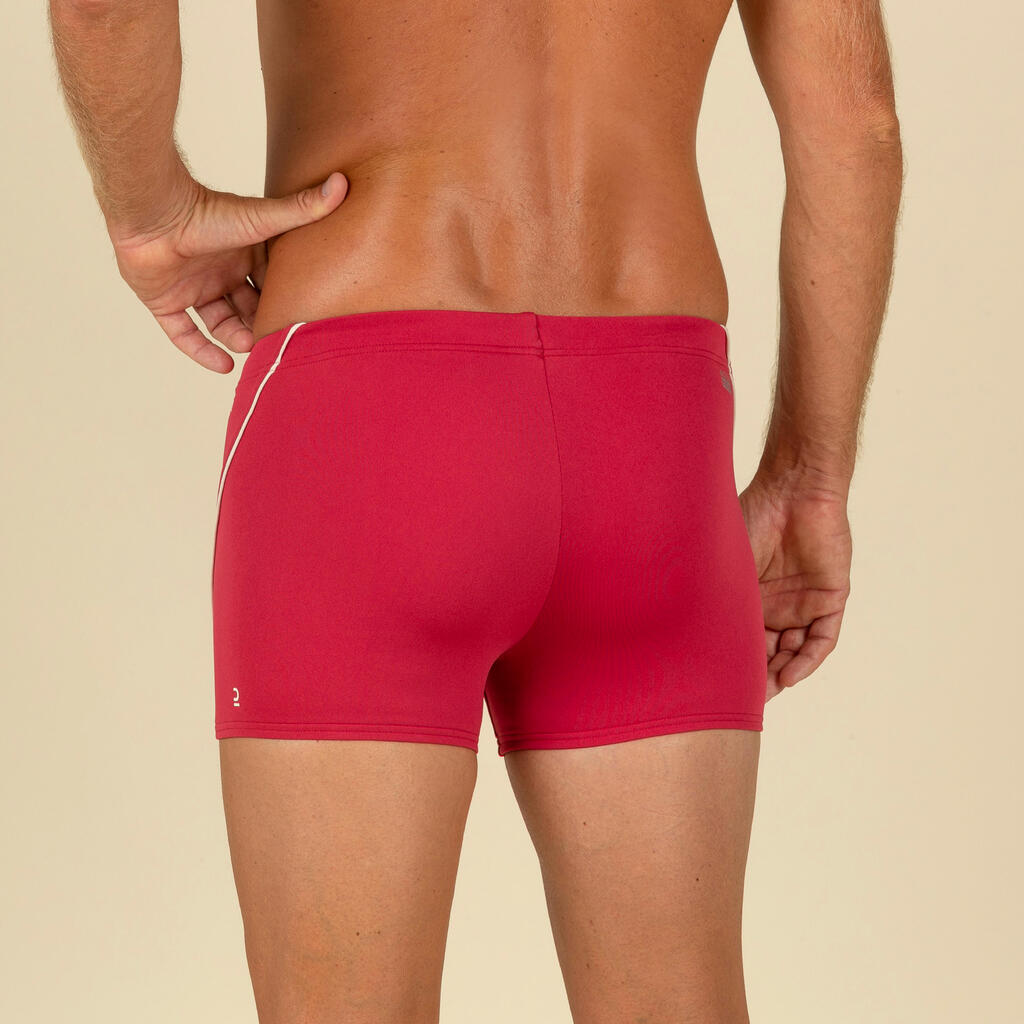 Badehose Boxer Herren - 100 Plus rot//beige 