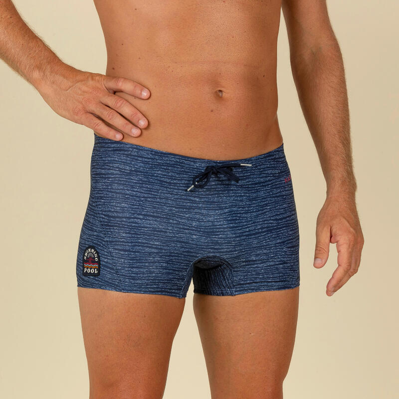 Badehose Boxer Herren - 100 Full blau/rot