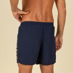 Short De Bain Natation Homme - Swimshort 100 Basic - Bleu Marine Jaune