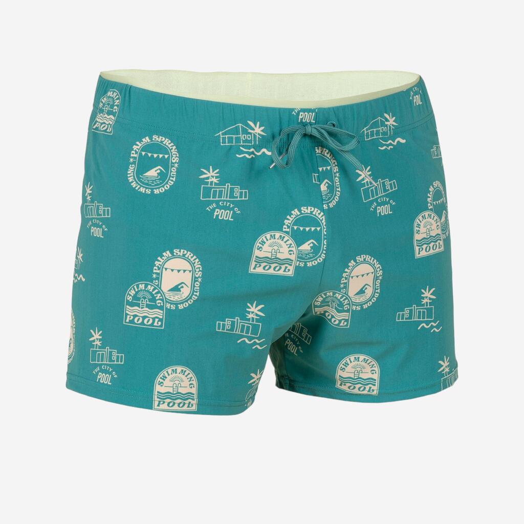 Short De Bain Natation Homme - Swimshort 100 Court - Pool Turquoise Vert
