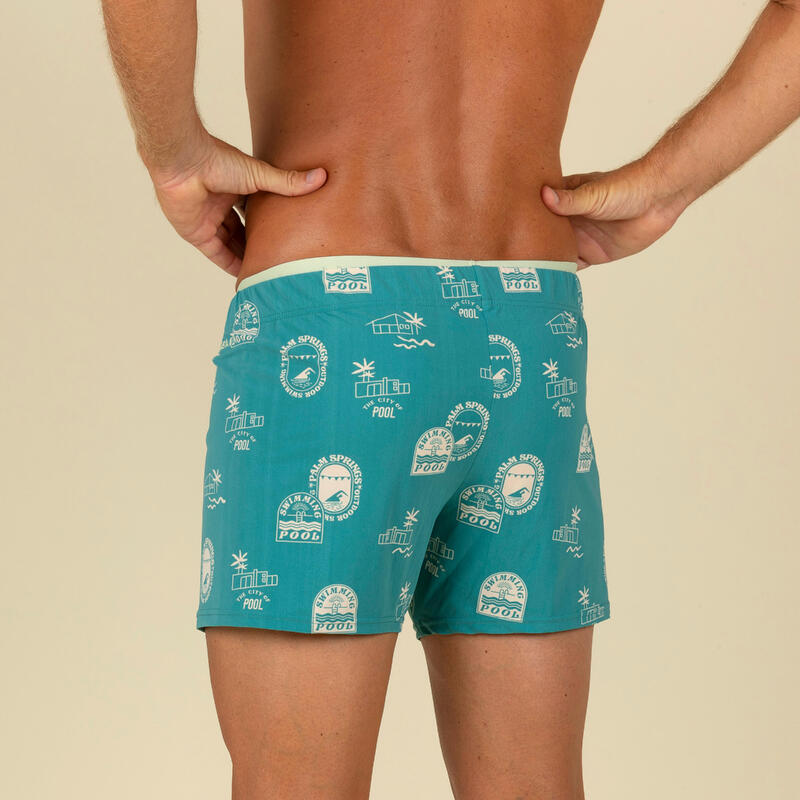 Korte zwemshort voor heren Swimshort 100 Pool turquoise/groen