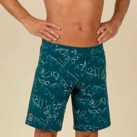Ilgi vyriški maudymosi šortai „100 Bana“, turkio spalvos, tamsiai mėlyni