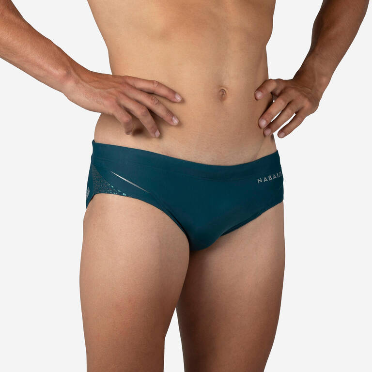 MEN'S SWIMMING BRIEFS 900 YOKE TURQUOISE BALEO GREEN