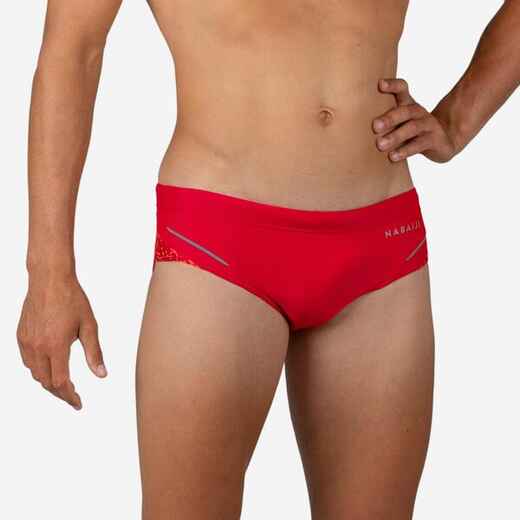 
      Badehose Slip Herren - 900 Yoke All Cell rot/orange 
  