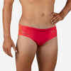 MEN'S SWIMMING BRIEFS 900 PRINT SHELL ORANGE YELLOW