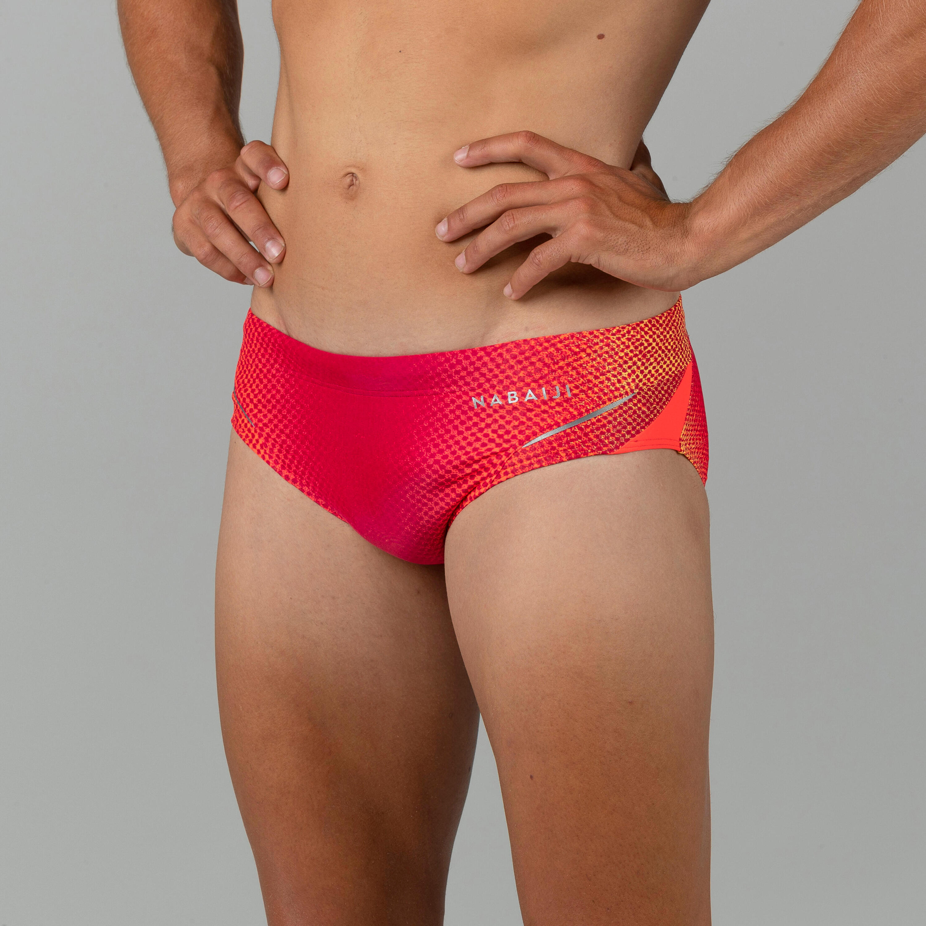 Men’s swimming briefs 900 print shell orange yellow 2/9