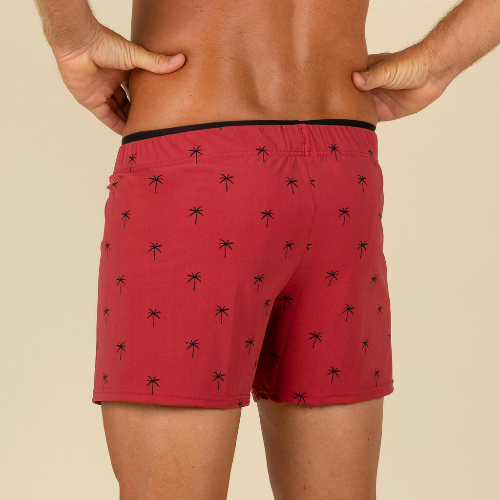 Short De Bain Natation Homme -  Swimshort 100 Court - Cali Rouge Noir