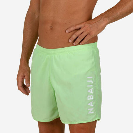 Short De Bain Natation Homme - Swimshort 100 Basic - Vert Blanc